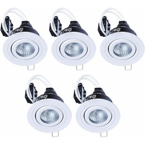Litecraft - Recessed Downlights Tiltable Bathroom IP65 Spotlights In White - 5 Pack Litecraft - Recessed Downlights Tiltable Bathroom IP65 Spotlights In White - 5 Pack