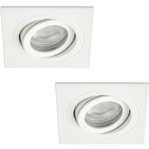 Litecraft Recessed Downlights Tiltable Square IP65 Spotlights in White - 2 Pack Litecraft Recessed Downlights Tiltable Square IP65 Spotlights in White - 2 Pack
