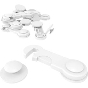 Litzee - Set of 10 Child Safety Locks for Cabinet Doors, Practical Baby Safety Drawer Security Adhesive Locks for Cabinets, Refrigerator, Toilet Litzee - Set of 10 Child Safety Locks for Cabinet Doors, Practical Baby Safety Drawer Security Adhesive Locks for Cabinets, Refrigerator, Toilet