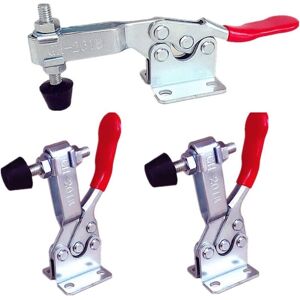 BEIJIYI Liuer 3pcs Metal Horizontal Toggle Clamp Toggle Clamp Quick Release Bar Hand Tool Non-Slip Holding Force Tension Lever with Red Handle BEIJIYI Liuer 3pcs Metal Horizontal Toggle Clamp Toggle Clamp Quick Release Bar Hand Tool Non-Slip Holding Force Tension Lever with Red Handle
