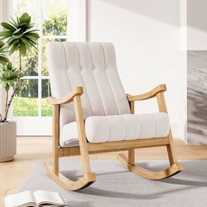 Livingandhome - Velvet Upholstered Tufting Rocking Chair Livingandhome - Velvet Upholstered Tufting Rocking Chair