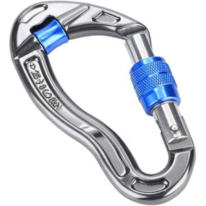 MEMKEY Carabiner with screw cap, 25 kN, twist lock and robust, for climbing, abseiling, mountaineering, blue MEMKEY Carabiner with screw cap, 25 kN, twist lock and robust, for climbing, abseiling, mountaineering, blue
