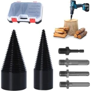 JOORRT Wood splitter, cone drill, wood splitter 42 mm and 32 mm, tapered wood screw for step drill, cutting firewood, wood splitter, steel cone high speed JOORRT Wood splitter, cone drill, wood splitter 42 mm and 32 mm, tapered wood screw for step drill, cutting firewood, wood splitter, steel cone high speed