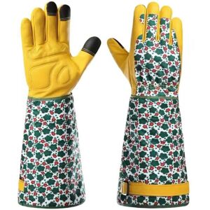 SJQKA Long gardening gloves for women: Protect thorns and forearms while pruning roses. Breathable leather gloves. Ideal gift for gardeners. SJQKA Long gardening gloves for women: Protect thorns and forearms while pruning roses. Breathable leather gloves. Ideal gift for gardeners.