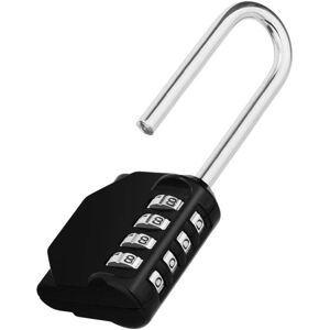 WOIYIC Long shackle outdoor code padlock for gate, garden shed, 4 digits large Long combination padlock for sports, college, school locker, Black WOIYIC Long shackle outdoor code padlock for gate, garden shed, 4 digits large Long combination padlock for sports, college, school locker, Black