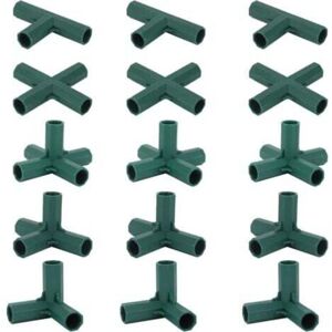MEMKEY 15pcs Greenhouse Frame Connectors, Garden Frame Corner Connectors, 16mm Propeller Rod, 4 Types Heavy Duty Stable Bracket for Greenhouse MEMKEY 15pcs Greenhouse Frame Connectors, Garden Frame Corner Connectors, 16mm Propeller Rod, 4 Types Heavy Duty Stable Bracket for Greenhouse