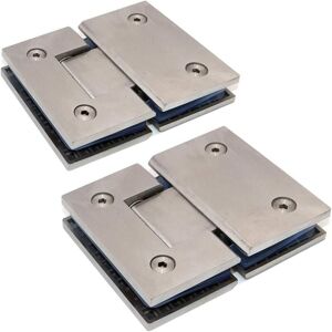 GROOFOO Lot de 2 charnières de porte de douche en verre vers support en verre, ouverture et fermeture à 180 degrés, serrage en acier inoxydable 304, convient GROOFOO Lot de 2 charnières de porte de douche en verre vers support en verre, ouverture et fermeture à 180 degrés, serrage en acier inoxydable 304, convient