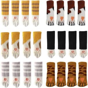 Serbia - Lot de 24 chaussettes de chaise avec motif pattes de chat mignon 6 motifs de meubles, anti-rayures, anti-bruit, couvre-jambes de chaise, Serbia - Lot de 24 chaussettes de chaise avec motif pattes de chat mignon 6 motifs de meubles, anti-rayures, anti-bruit, couvre-jambes de chaise,