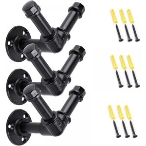 Serbia - Lot de 3 crochets à vêtements en forme de tuyaux industriels très résistants - Fixation murale - Style vintage (type v) Serbia - Lot de 3 crochets à vêtements en forme de tuyaux industriels très résistants - Fixation murale - Style vintage (type v)