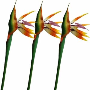 TRIMEC Lot de 3 grands oiseaux de paradis artificiels pour la maison ou le bureau 81 cm couleur coucher de soleil TRIMEC Lot de 3 grands oiseaux de paradis artificiels pour la maison ou le bureau 81 cm couleur coucher de soleil