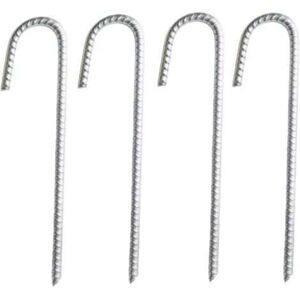 MEMKEY Pack of 4 Heavy Duty Galvanised Steel J-Rebar Anchor Stakes - for Marquees, Gazebos, Castles, Tents, Trampolines, Bouncy Castles, Camping, Football MEMKEY Pack of 4 Heavy Duty Galvanised Steel J-Rebar Anchor Stakes - for Marquees, Gazebos, Castles, Tents, Trampolines, Bouncy Castles, Camping, Football