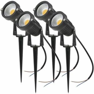 TRIMEC Lot de 4 Spot led Cob 5W 220V Spots Jardin Orientables avec Piquet Luminaires Extérieur Jardin Terrasse(Blanc chaud) TRIMEC Lot de 4 Spot led Cob 5W 220V Spots Jardin Orientables avec Piquet Luminaires Extérieur Jardin Terrasse(Blanc chaud)