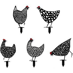 SERBIA Lot de 5 Poules réalistes - Décoration de Jardin - Décoration en Forme de Poulet - Silhouette de Cour pour pelouse, Chemin, Trottoir, Jardin SERBIA Lot de 5 Poules réalistes - Décoration de Jardin - Décoration en Forme de Poulet - Silhouette de Cour pour pelouse, Chemin, Trottoir, Jardin