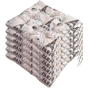 SERBIA Lot de 6 galettes de Chaise 40x40, Coussin décoratif Coussin Coussin de Chaise Coussins de Jardin, Polyester (D) SERBIA Lot de 6 galettes de Chaise 40x40, Coussin décoratif Coussin Coussin de Chaise Coussins de Jardin, Polyester (D)