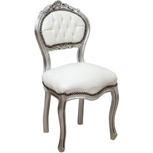 Biscottini - Louis xvi wooden chair 90x45x42 Antique silver chair Upholstered living room chair French style Armchair bedroom chair leather Biscottini - Louis xvi wooden chair 90x45x42 Antique silver chair Upholstered living room chair French style Armchair bedroom chair leather
