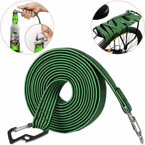 Hoopzi - Luggage elastic cord, universal elastic cord, durable with carbon steel hook, suitable for bicycles, electric cars 4 m, green Hoopzi - Luggage elastic cord, universal elastic cord, durable with carbon steel hook, suitable for bicycles, electric cars 4 m, green