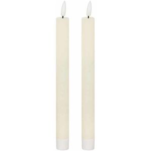 HILL INTERIORS Luxe Collection Natural Glow S/ 2 Ivory LED Dinner Candles - L2 x W2 x H25 cm HILL INTERIORS Luxe Collection Natural Glow S/ 2 Ivory LED Dinner Candles - L2 x W2 x H25 cm