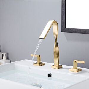 SHUNLI Luxury home basin faucet, all copper, single hole, hot and cold, brushed, creative, light, gold SHUNLI Luxury home basin faucet, all copper, single hole, hot and cold, brushed, creative, light, gold