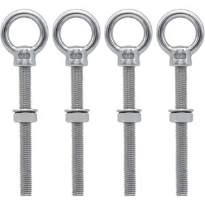 WOIYIC M10 x 100 mm Eye Bolts, M10 Ring Screws with Metric Thread, Stainless Steel for Fixing and Suspension, 4 Pieces WOIYIC M10 x 100 mm Eye Bolts, M10 Ring Screws with Metric Thread, Stainless Steel for Fixing and Suspension, 4 Pieces