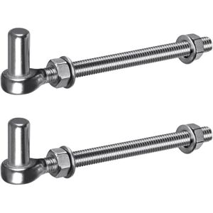 WOIYIC M12 Gate Hinge, 2pcs Heavy Duty 16mm Field Eyelet Hardware Metal Garden Hanging Pin Hook for Farm Gate/Wooden Fence/Driveway, 440lbs/20cm WOIYIC M12 Gate Hinge, 2pcs Heavy Duty 16mm Field Eyelet Hardware Metal Garden Hanging Pin Hook for Farm Gate/Wooden Fence/Driveway, 440lbs/20cm