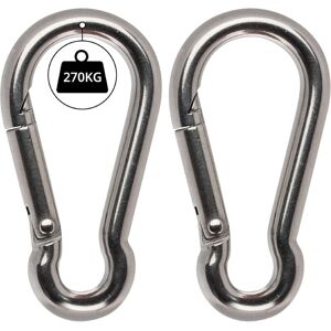 TINOR M12 Stainless Steel Spring Carabiner (2 Pack) - 13.8cm - Indoor/Outdoor Multi-Purpose Snap Hook for Keychain, Camping, Fishing and Hiking Accessories TINOR M12 Stainless Steel Spring Carabiner (2 Pack) - 13.8cm - Indoor/Outdoor Multi-Purpose Snap Hook for Keychain, Camping, Fishing and Hiking Accessories