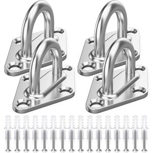 WOIYIC M5 Eyelet Plates, 8 Pieces Stainless Steel Rhombic Eyelet Plate, Heavy Duty Ceiling Hook Kit, Ceiling Suspension Hook, Wall Mounting Ring, Eye Bolt WOIYIC M5 Eyelet Plates, 8 Pieces Stainless Steel Rhombic Eyelet Plate, Heavy Duty Ceiling Hook Kit, Ceiling Suspension Hook, Wall Mounting Ring, Eye Bolt