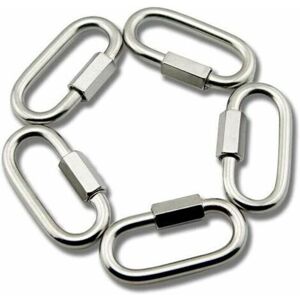 Gotrays - M6 Stainless Steel Quick Link d Shape Carabiner Chain Links, 5pcs Gotrays - M6 Stainless Steel Quick Link d Shape Carabiner Chain Links, 5pcs