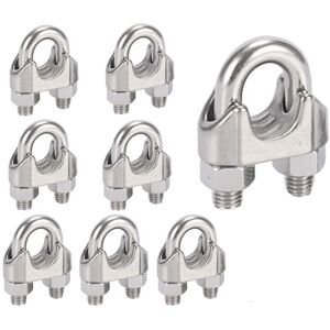 MEMKEY M8 Cable Ties U Clip Bolt Cable Clamp 304 Stainless Steel Cable Clamp Saddle Wire Rope Clips for Outdoor Clothes Airer 10pcs MEMKEY M8 Cable Ties U Clip Bolt Cable Clamp 304 Stainless Steel Cable Clamp Saddle Wire Rope Clips for Outdoor Clothes Airer 10pcs