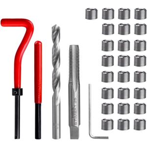 Gotrays - M8 Stainless Steel Thread Repair Kit, 30pcs Thread Repair Tools with Drill Tap Wrench Threaded Inserts Hand Tool Set Compatible for Auto Gotrays - M8 Stainless Steel Thread Repair Kit, 30pcs Thread Repair Tools with Drill Tap Wrench Threaded Inserts Hand Tool Set Compatible for Auto