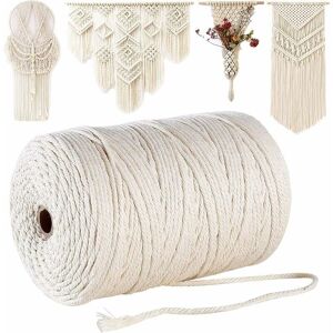 Litzee - Macramé rope 3mm, 200m Macrame thread Cotton macramé, 100% Natural Macramé thread, Twine Braided Macramé rope diy for Plant Tapestry Litzee - Macramé rope 3mm, 200m Macrame thread Cotton macramé, 100% Natural Macramé thread, Twine Braided Macramé rope diy for Plant Tapestry