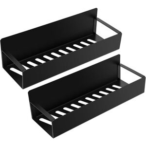 Csparkv - Magnetic Spice Rack, 2 Pack Stainless Steel Refrigerator Shelf, No Drilling Wall Mounted Spice Holder for Fridge Storage (Black) Csparkv - Magnetic Spice Rack, 2 Pack Stainless Steel Refrigerator Shelf, No Drilling Wall Mounted Spice Holder for Fridge Storage (Black)