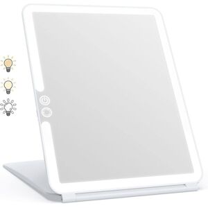 WOIYIC Makeup Mirror, Lighted Makeup Mirror with 72 LED Lights, 2000mAh USB Rechargeable LED Mirror, Touch Screen Travel Mirror (White) WOIYIC Makeup Mirror, Lighted Makeup Mirror with 72 LED Lights, 2000mAh USB Rechargeable LED Mirror, Touch Screen Travel Mirror (White)