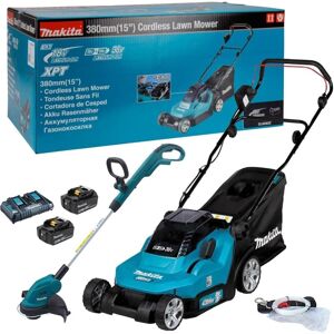 DLM382PT2 18v / 36v lxt Cordless Battery Lawn Mower 2 x 5.0ah + Trimmer - Makita DLM382PT2 18v / 36v lxt Cordless Battery Lawn Mower 2 x 5.0ah + Trimmer - Makita