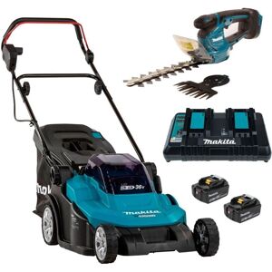 DLM432PT2 Twin 18v / 36v lxt Cordless 43cm Lawn Mower + Hedge Trimmer 5AH - Makita DLM432PT2 Twin 18v / 36v lxt Cordless 43cm Lawn Mower + Hedge Trimmer 5AH - Makita