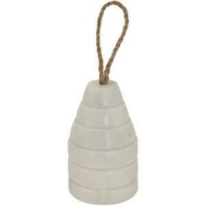 Marble Ribbed Doorstop - L7 x W7 x H12 cm - White Marble Ribbed Doorstop - L7 x W7 x H12 cm - White