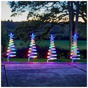 MARCO PAUL Novelty Set of 4 Christmas Tree Spiral Stake Lights Christmas Decorations with 40 led Lights Battery Operated Garden Ornaments Outdoor Light-Up MARCO PAUL Novelty Set of 4 Christmas Tree Spiral Stake Lights Christmas Decorations with 40 led Lights Battery Operated Garden Ornaments Outdoor Light-Up