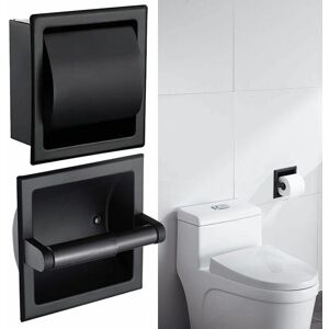 DEWDAT Matte Black Recessed Toilet Paper Holder In The Wall Recessed Toilet Paper Holder Recessed Toilet Paper Holder All Stainless Steel Construction DEWDAT Matte Black Recessed Toilet Paper Holder In The Wall Recessed Toilet Paper Holder Recessed Toilet Paper Holder All Stainless Steel Construction