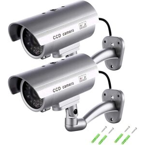 GOTRAYS Maxesla 2 Pack Fake Security Camera with led Lights - Realistic Effect - for Indoor/Outdoor - Waterproof - Warning Sticker GOTRAYS Maxesla 2 Pack Fake Security Camera with led Lights - Realistic Effect - for Indoor/Outdoor - Waterproof - Warning Sticker