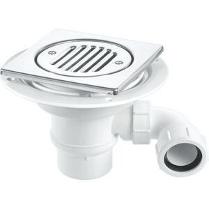 Mcalpine - TSG1T6SSSTW295 50mm Water Seal Trap with 1½' x 90° Swivel Multifit Outlet Bend, 150mm Square Polished Stainless Steel Tile with removable Mcalpine - TSG1T6SSSTW295 50mm Water Seal Trap with 1½' x 90° Swivel Multifit Outlet Bend, 150mm Square Polished Stainless Steel Tile with removable