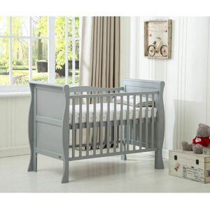 MCC DIRECT MCC Solid Wooden Cot bed Savannah Sleigh Cotbed & Water Repellent Mattress GREY MCC DIRECT MCC Solid Wooden Cot bed Savannah Sleigh Cotbed & Water Repellent Mattress GREY