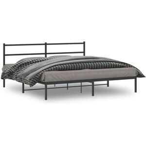 Metal Bed Frame without Mattress with Headboard Black 200x200cm vidaXL Metal Bed Frame without Mattress with Headboard Black 200x200cm vidaXL