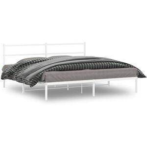 Vidaxl - Metal Bed Frame without Mattress with Headboard White 200x200cm Vidaxl - Metal Bed Frame without Mattress with Headboard White 200x200cm