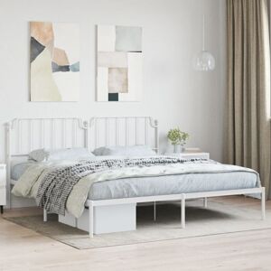 Vidaxl - Metal Bed Frame without Mattress with Headboard White 200x200cm Vidaxl - Metal Bed Frame without Mattress with Headboard White 200x200cm