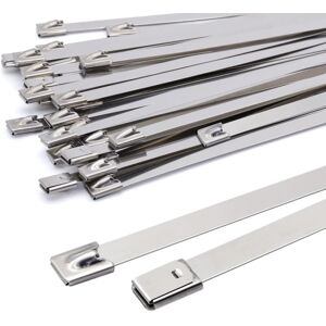 Tonchean - Metal Cable Ties 400x7.9mm, Stainless Steel Cable Ties Silver Heavy Duty Cable Ties - Zip Ties Metal - 120kg Resistance, Pack of 100 Pieces Tonchean - Metal Cable Ties 400x7.9mm, Stainless Steel Cable Ties Silver Heavy Duty Cable Ties - Zip Ties Metal - 120kg Resistance, Pack of 100 Pieces