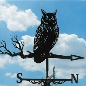 DEWDAT Metal Weathervane Owl Stainless Steel Garden Stake Retro Weathervane Direction Indicator Roof Yard Wind Speed Spinner Decorations For Outdoor DEWDAT Metal Weathervane Owl Stainless Steel Garden Stake Retro Weathervane Direction Indicator Roof Yard Wind Speed Spinner Decorations For Outdoor
