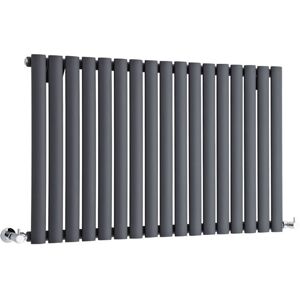 Milano - Aruba - Modern Anthracite Horizontal Single Oval Panel Radiator - 635mm x 1000mm Milano - Aruba - Modern Anthracite Horizontal Single Oval Panel Radiator - 635mm x 1000mm