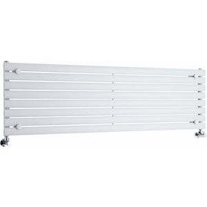 Milano - Aruba - Modern White Horizontal Single Oval Panel Radiator - 472mm x 1600mm Milano - Aruba - Modern White Horizontal Single Oval Panel Radiator - 472mm x 1600mm