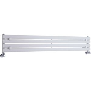 Milano - Aruba - Modern White Horizontal Single Oval Panel Radiator - 236mm x 1600mm Milano - Aruba - Modern White Horizontal Single Oval Panel Radiator - 236mm x 1600mm