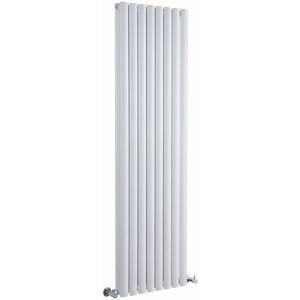 Milano - Aruba - Modern White Vertical Column Double Oval Panel Radiator - 1600mm x 354mm Milano - Aruba - Modern White Vertical Column Double Oval Panel Radiator - 1600mm x 354mm