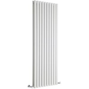 Milano - Aruba - Modern White Vertical Column Double Oval Panel Radiator - 1600mm x 590mm Milano - Aruba - Modern White Vertical Column Double Oval Panel Radiator - 1600mm x 590mm